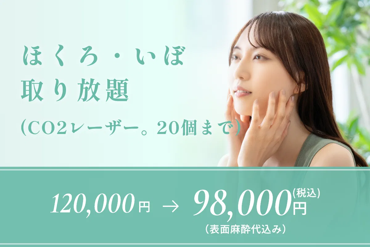 ほくろ・いぼ取り放題(CO2レーザー。20個まで)
