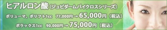 ヒアルロン酸（ジュビダームバイクロスシリーズ）
